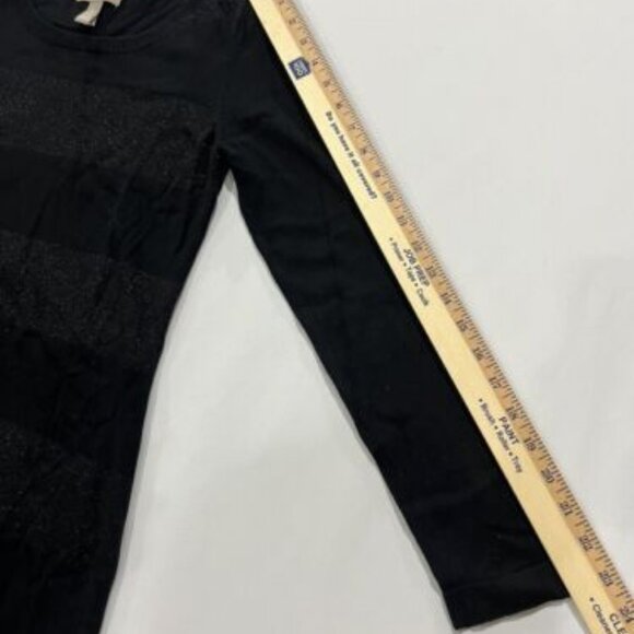 Women's BANANA REPUBLIC Black sparkly Stripe Midi Sweater Dress Sz Small - Picture 6 of 7